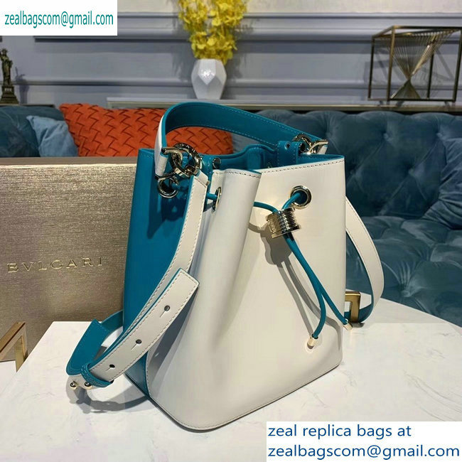 Bvlgari B.zero1 Bucket Bag White/Turquoise 2019 - Click Image to Close