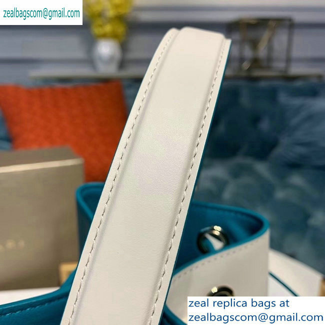 Bvlgari B.zero1 Bucket Bag White/Turquoise 2019 - Click Image to Close