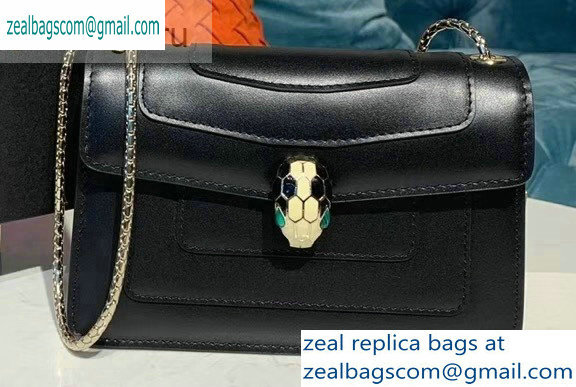 Bvlgari Serpenti Forever 16.5cm Mini Crossbody Bag Black 2019