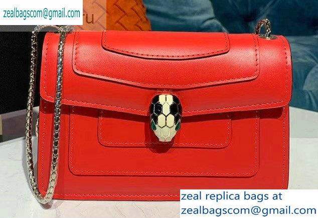 Bvlgari Serpenti Forever 16.5cm Mini Crossbody Bag Red 2019 - Click Image to Close