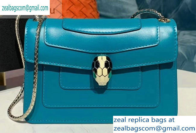 Bvlgari Serpenti Forever 16.5cm Mini Crossbody Bag Turquoise 2019 - Click Image to Close