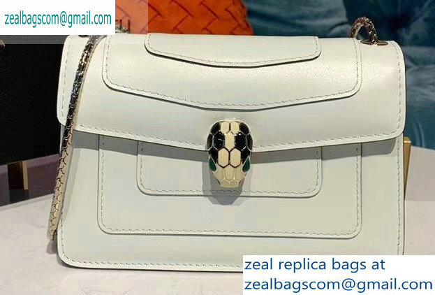 Bvlgari Serpenti Forever 16.5cm Mini Crossbody Bag White 2019