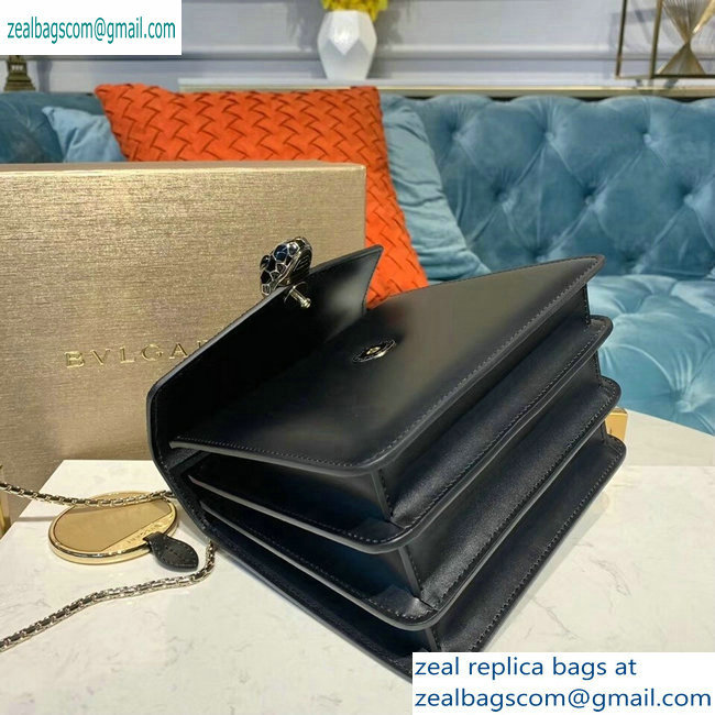 Bvlgari Serpenti Forever 18cm Crossbody Bag Galuchat Skin Geometric Black/Silver 2019