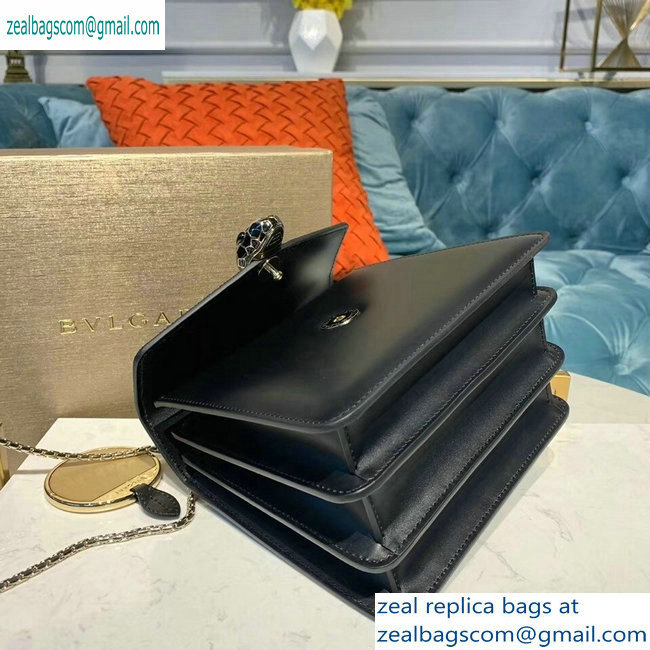 Bvlgari Serpenti Forever 18cm Crossbody Bag Galuchat Skin Geometric Black/Silver 2019 - Click Image to Close