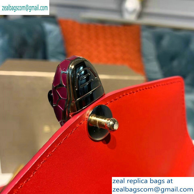 Bvlgari Serpenti Forever 18cm Crossbody Bag Galuchat Skin Red/Pink/Sky Blue 2019