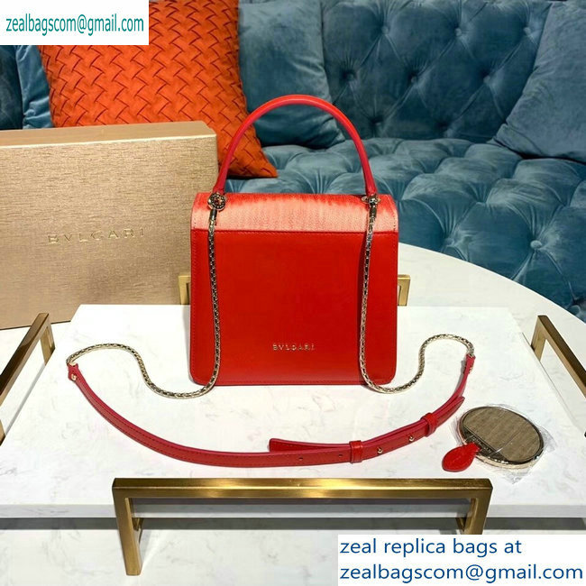 Bvlgari Serpenti Forever 18cm Crossbody Bag Galuchat Skin Red/Sky Blue 2019 - Click Image to Close