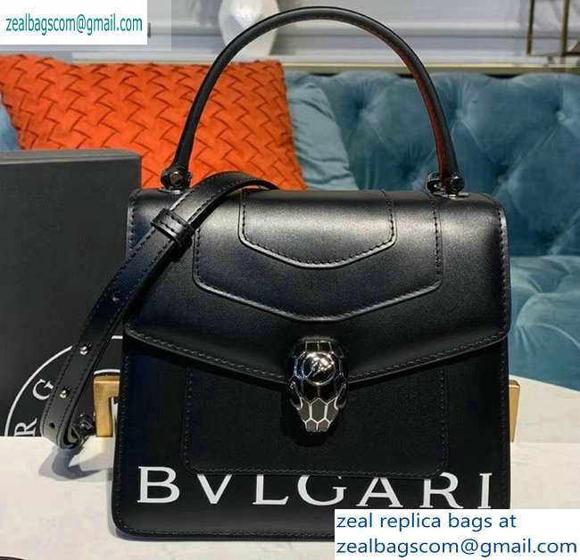 Bvlgari Serpenti Forever 18cm Crossbody Bag Logo Print Black 2019 - Click Image to Close