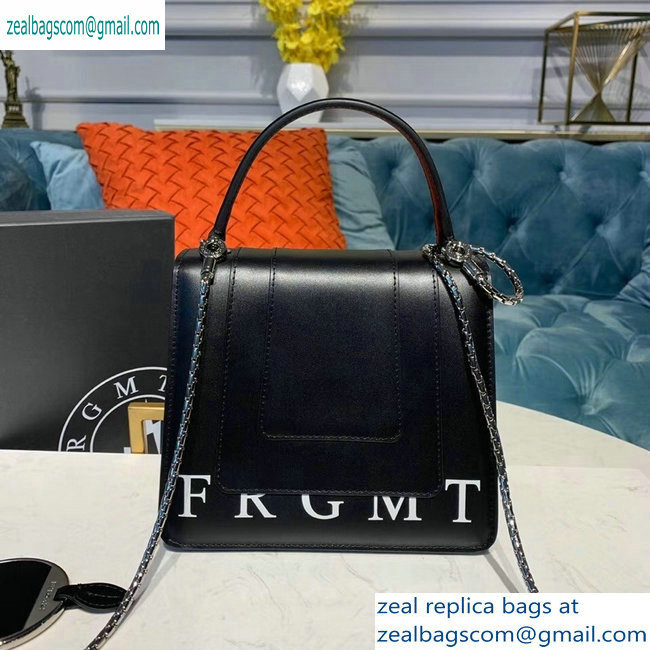 Bvlgari Serpenti Forever 18cm Crossbody Bag Logo Print Black 2019 - Click Image to Close