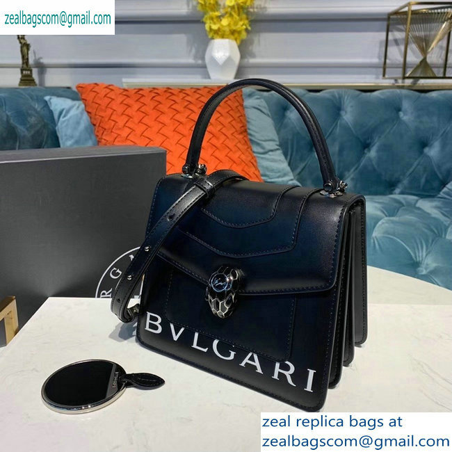 Bvlgari Serpenti Forever 18cm Crossbody Bag Logo Print Black 2019 - Click Image to Close