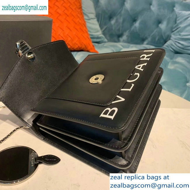 Bvlgari Serpenti Forever 18cm Crossbody Bag Logo Print Black 2019