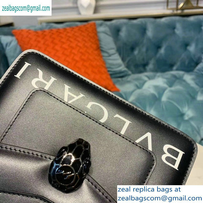 Bvlgari Serpenti Forever 18cm Crossbody Bag Logo Print Black 2019 - Click Image to Close