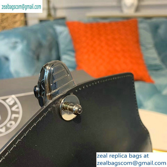 Bvlgari Serpenti Forever 18cm Crossbody Bag Logo Print Black 2019