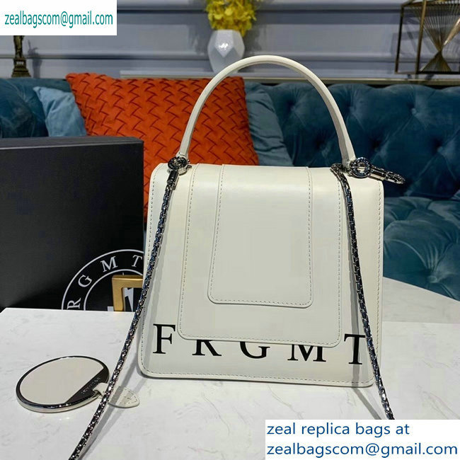 Bvlgari Serpenti Forever 18cm Crossbody Bag Logo Print White 2019 - Click Image to Close