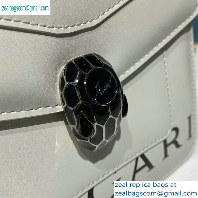 Bvlgari Serpenti Forever 18cm Crossbody Bag Logo Print White 2019 - Click Image to Close