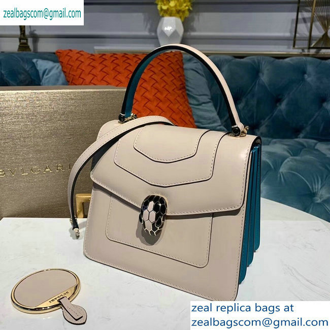 Bvlgari Serpenti Forever 18cm Crossbody Top Handle Bag Nude/Turquoise 2019 - Click Image to Close