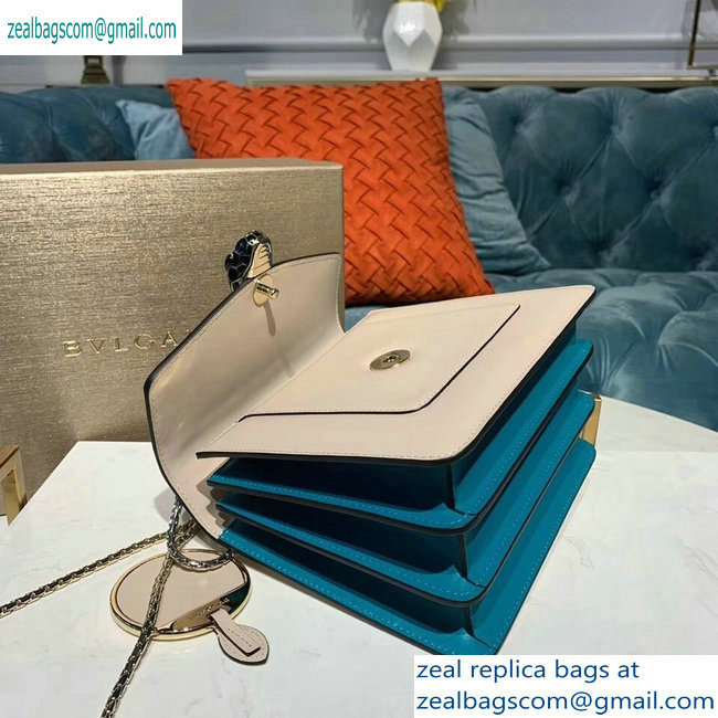 Bvlgari Serpenti Forever 18cm Crossbody Top Handle Bag Nude/Turquoise 2019 - Click Image to Close