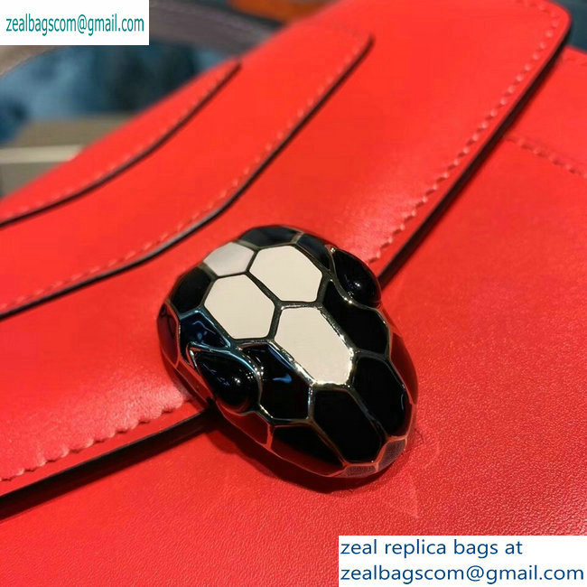 Bvlgari Serpenti Forever 18cm Crossbody Top Handle Bag Red/Nude 2019