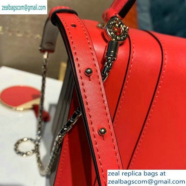Bvlgari Serpenti Forever 18cm Crossbody Top Handle Bag Red/Nude 2019