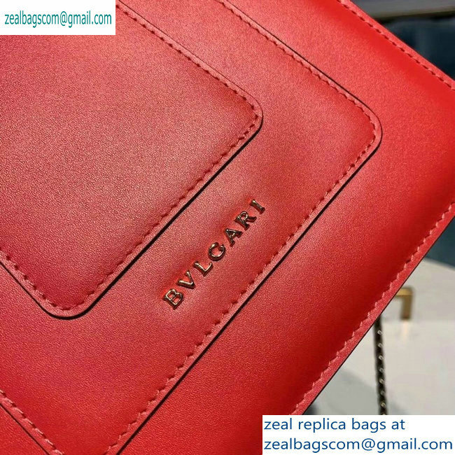 Bvlgari Serpenti Forever 18cm Crossbody Top Handle Bag Red/Nude 2019