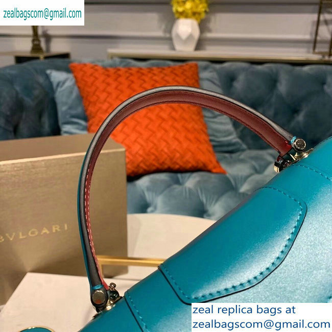 Bvlgari Serpenti Forever 18cm Crossbody Top Handle Bag Turquoise/Red 2019 - Click Image to Close