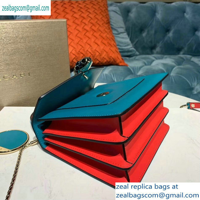 Bvlgari Serpenti Forever 18cm Crossbody Top Handle Bag Turquoise/Red 2019 - Click Image to Close