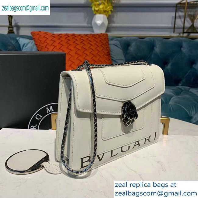 Bvlgari Serpenti Forever 20cm Crossbody Bag Logo Print White 2019 - Click Image to Close