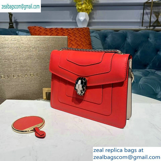 Bvlgari Serpenti Forever 20cm Crossbody Bag Red/Nude 2019