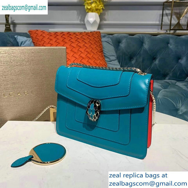 Bvlgari Serpenti Forever 20cm Crossbody Bag Turquoise/Red 2019