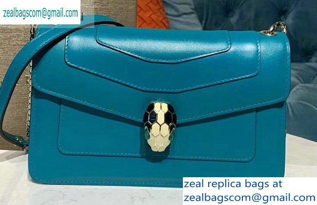Bvlgari Serpenti Forever 22cm Flap Cover Bag Turquoise 2019