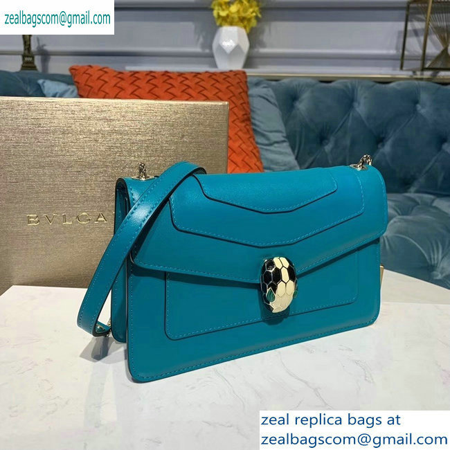 Bvlgari Serpenti Forever 22cm Flap Cover Bag Turquoise 2019