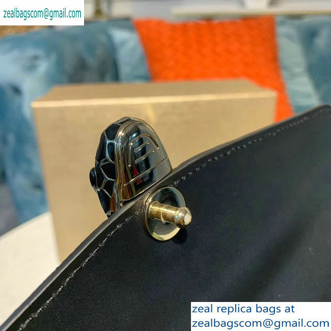 Bvlgari Serpenti Forever 25cm Shoulder Bag Galuchat Skin Geometric Black/Silver 2019 - Click Image to Close