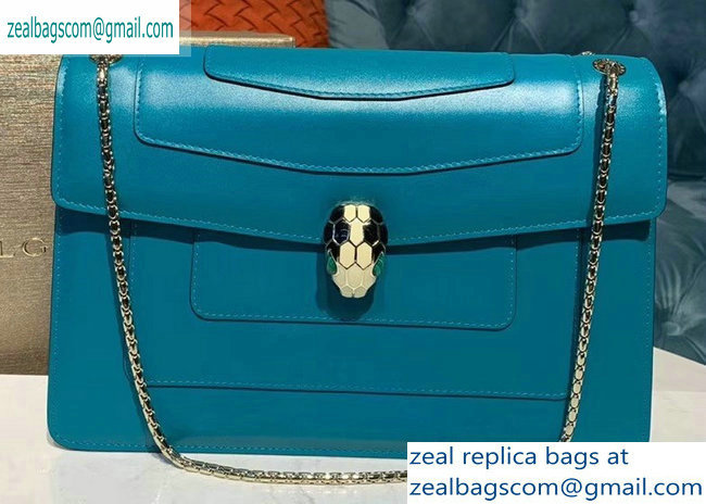 Bvlgari Serpenti Forever 27cm Shoulder Bag Turquoise 2019