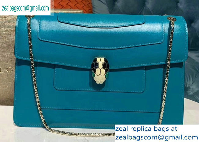 Bvlgari Serpenti Forever 27cm Shoulder Bag Turquoise 2019 - Click Image to Close