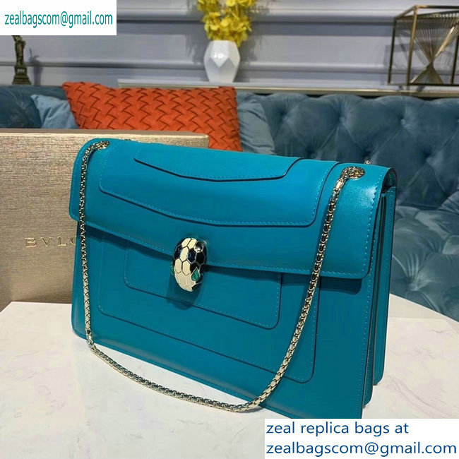 Bvlgari Serpenti Forever 27cm Shoulder Bag Turquoise 2019