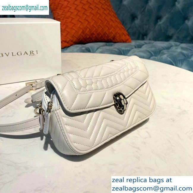 Bvlgari Serpenti Forever Belt Bag in Quilted Chevron Leather White 2019 - Click Image to Close