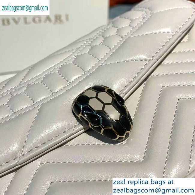 Bvlgari Serpenti Forever Belt Bag in Quilted Chevron Leather White 2019 - Click Image to Close