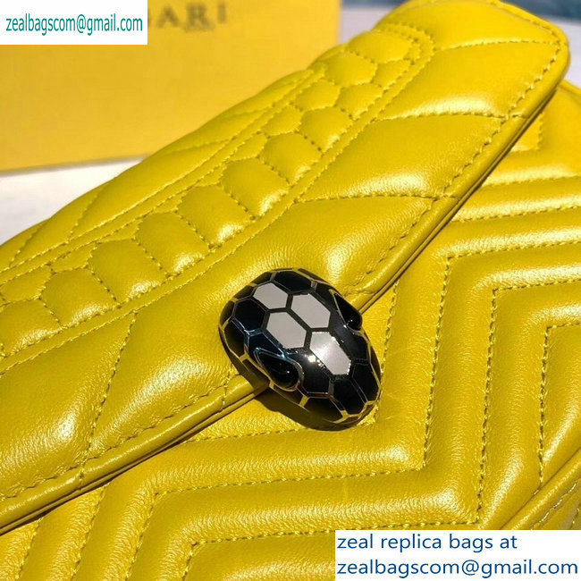 Bvlgari Serpenti Forever Belt Bag in Quilted Chevron Leather Yellow 2019 - Click Image to Close