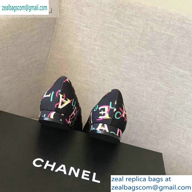 Chanel CC Logo Ballerinas Print Black 2019