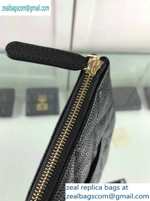 Chanel Classic Pouch Clutch Small Bag A82545 Caviar Leather Black/Gold