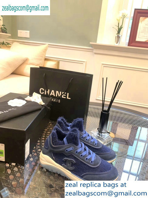 Chanel Fabric Suede Calfskin and TPU Sneakers G35202 Blue 2019