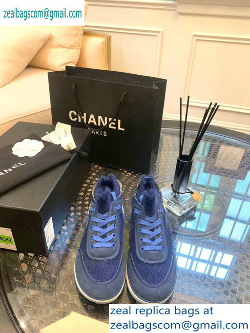Chanel Fabric Suede Calfskin and TPU Sneakers G35202 Blue 2019