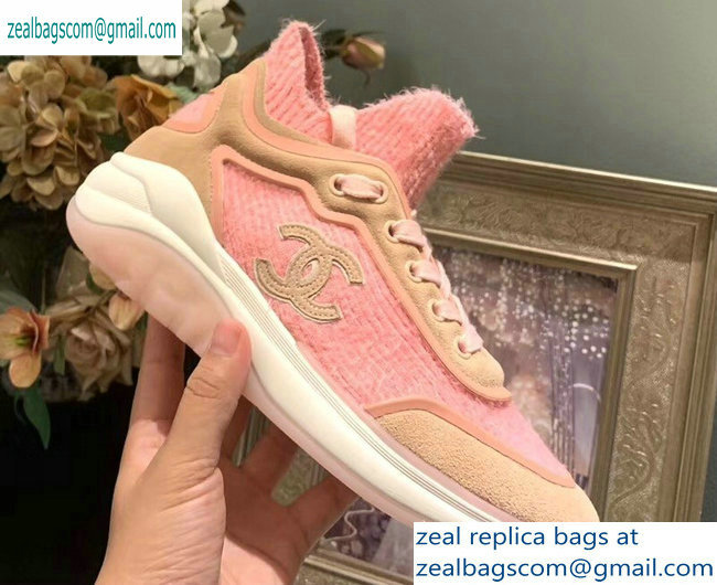 Chanel Fabric Suede Calfskin and TPU Sneakers G35202 Pink 2019