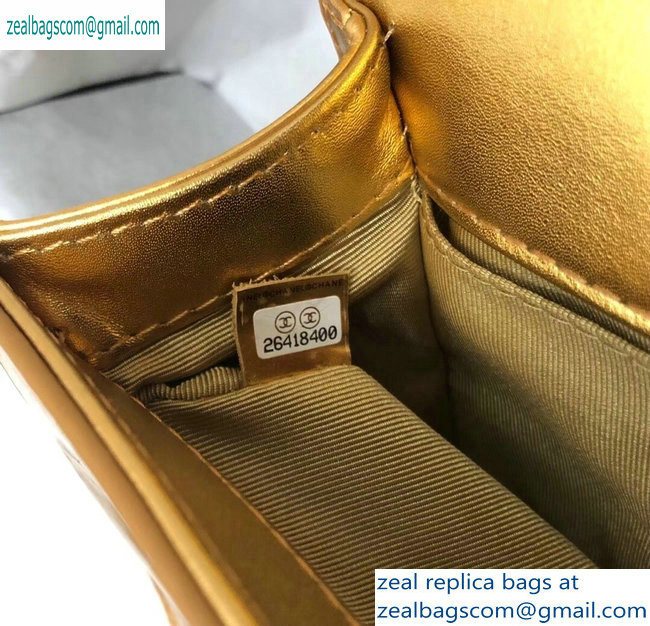 Chanel Graffiti Crocodile Embossed Printed Boy Flap Medium Bag Gold 2019