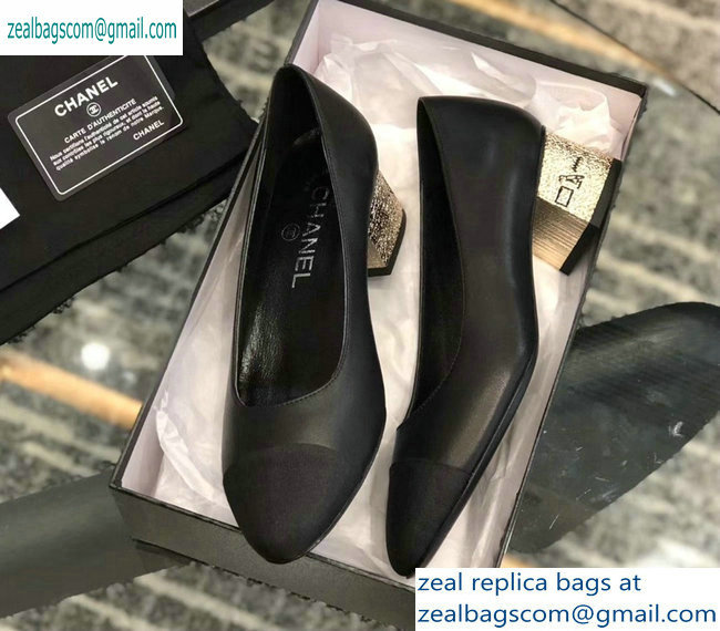 Chanel Heel 4cm Lambskin/Grosgrain Pumps G34906 Black 2019