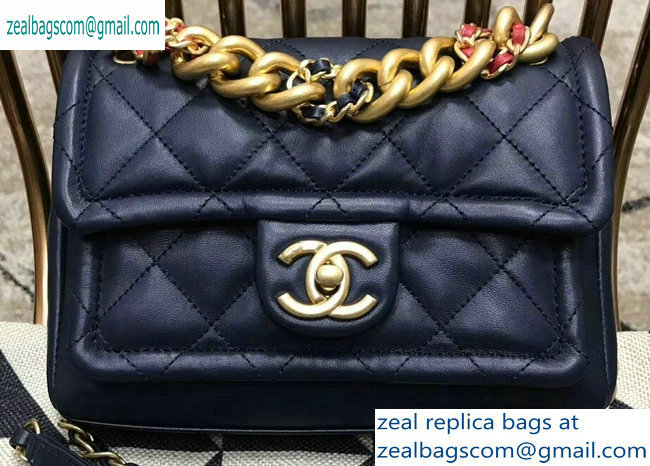 Chanel Lambskin Flap Small Bag AS0936 Navy Blue 2019