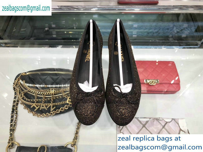 Chanel Metallic Grained Calfskin Classic Bow Ballerinas Flats G02819 Bronze 2019