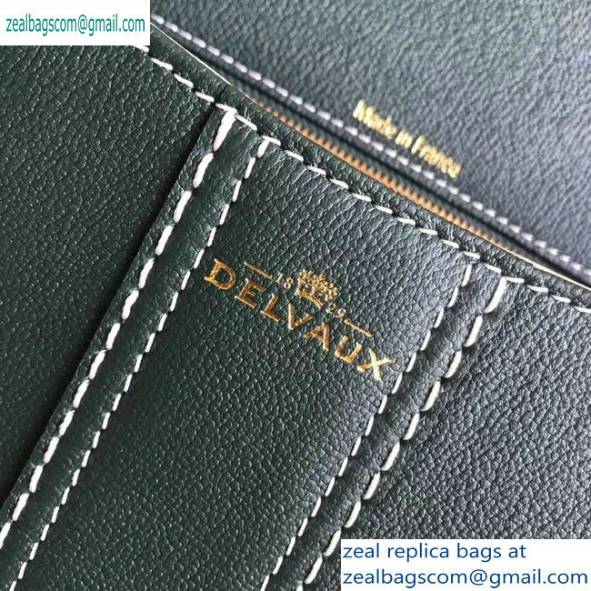 Delvaux Brillant Medium Tote Bag In Togo Leather Dark Green - Click Image to Close