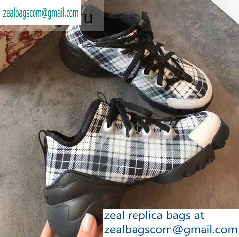 Dior D-Connect Sneakers in Neoprene Tartan Black/White 2019 - Click Image to Close