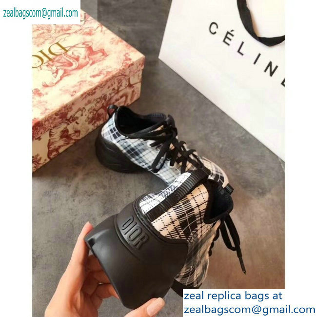 Dior D-Connect Sneakers in Neoprene Tartan Black/White 2019