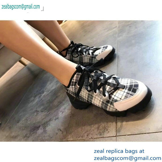 Dior D-Connect Sneakers in Neoprene Tartan Black/White 2019